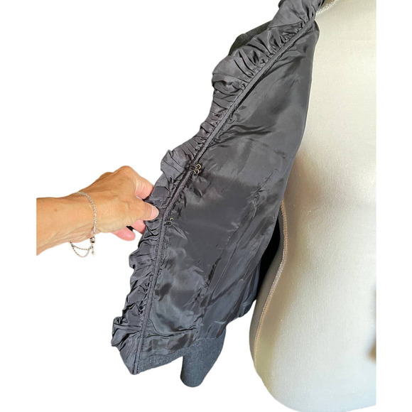 NWT $248 J CREW BLACK WOOL & SILK RUFFLE BLAZER SZ 0 - Picture 9 of 9